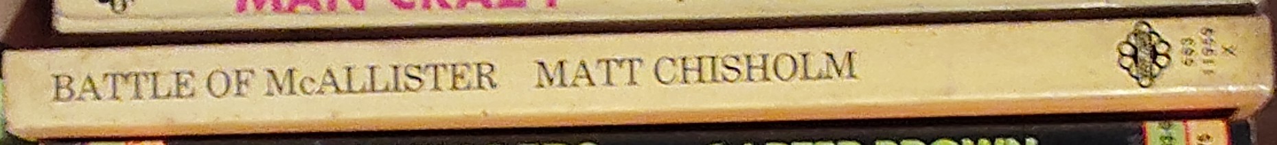 Matt Chisholm  BATTLE OF McALLISTER spine of book image