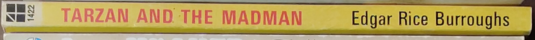 Edgar Rice Burroughs  TARZAN AND THE MADMAN spine of book image