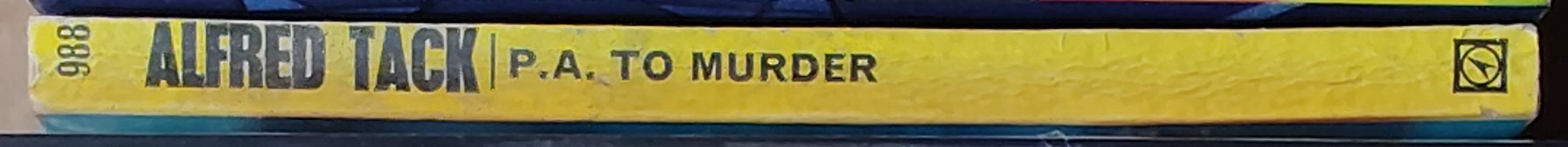 Alfred Tack  P.A. TO MURDER spine of book image