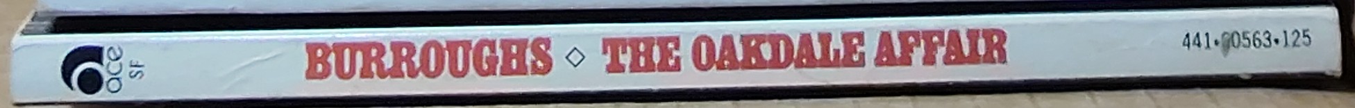 Edgar Rice Burroughs  THE OAKDALE AFFAIR spine of book image