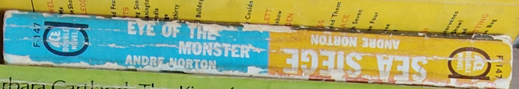Andre Norton  EYE OF THE MONSTER and SEA SIEGE spine of book image