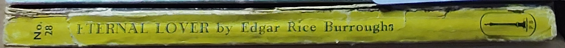 Edgar Rice Burroughs  THE ETERNAL LOVER spine of book image