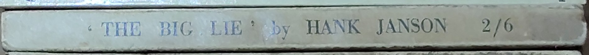 Hank Janson  THE BIG LIE spine of book image