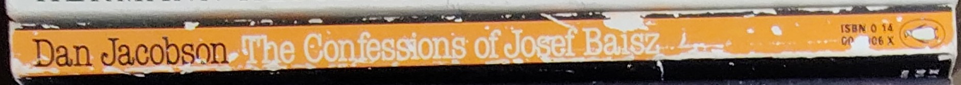 Dan Jacobson  THE CONFESSIONS OF JOSEF BAISZ spine of book image