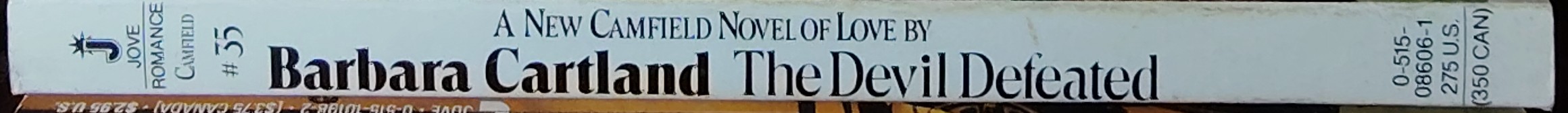 Barbara Cartland  THE DEVIL DEFEATED spine of book image