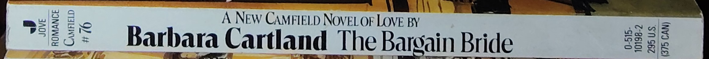 Barbara Cartland  THE BARGAIN BRIDE spine of book image