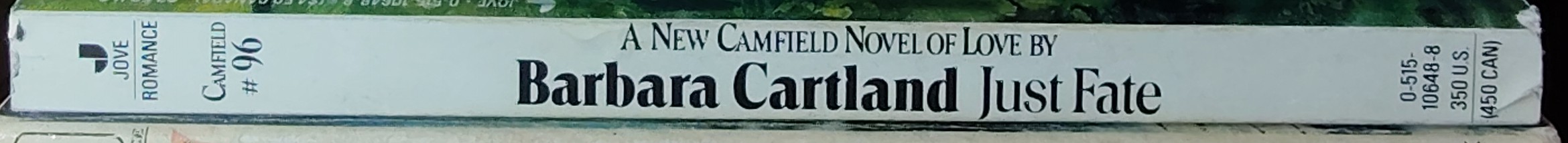 Barbara Cartland  JUST FATE spine of book image