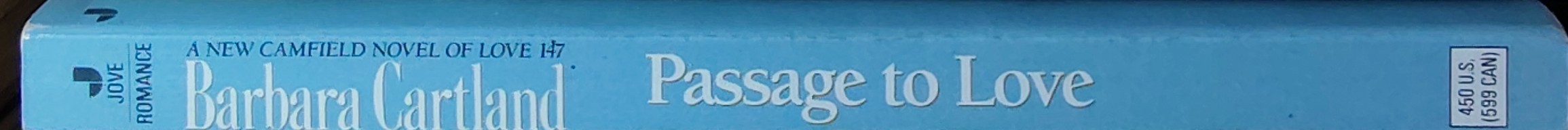 Barbara Cartland  PASSAGE TO LOVE spine of book image