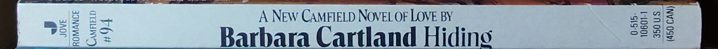 Barbara Cartland  HIDING spine of book image