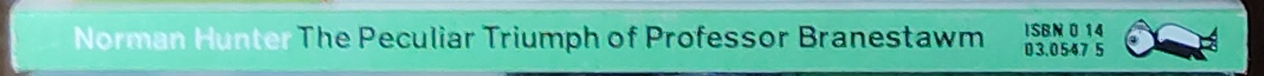 Norman Hunter  THE PECULIAR TRIUMPH OF PROFESSOR BRANESTAWM spine of book image