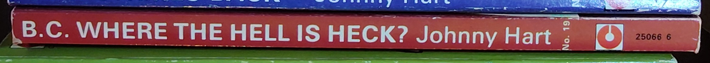 Johnny Hart  B.C. WHERE THE HELL IS HECK? spine of book image