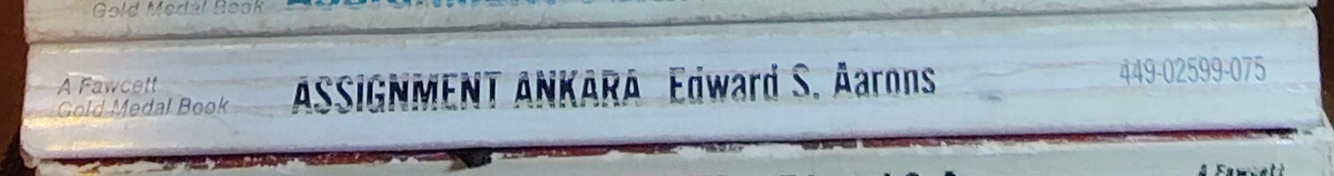 Edward S. Aarons  ASSIGNMENT ANKARA spine of book image
