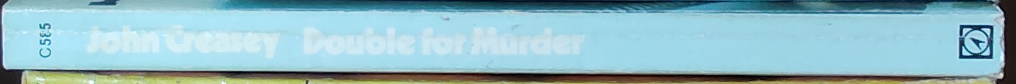 John Creasey  DOUBLE FOR MURDER spine of book image