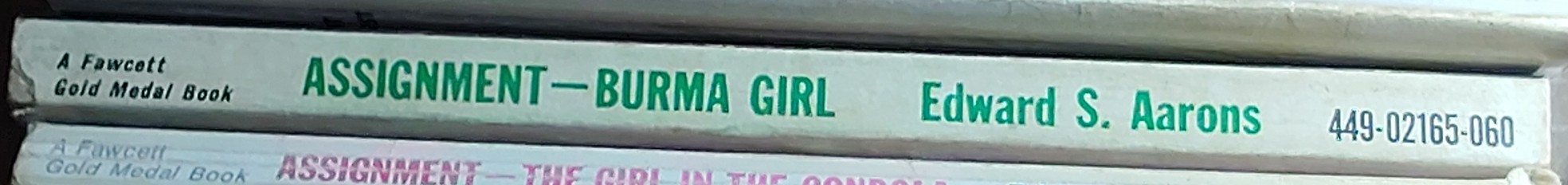 Edward S. Aarons  ASSIGNMENT BURMA GIRL spine of book image