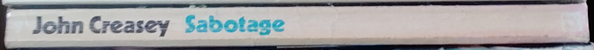 John Creasey  SABOTAGE (Department Z) spine of book image