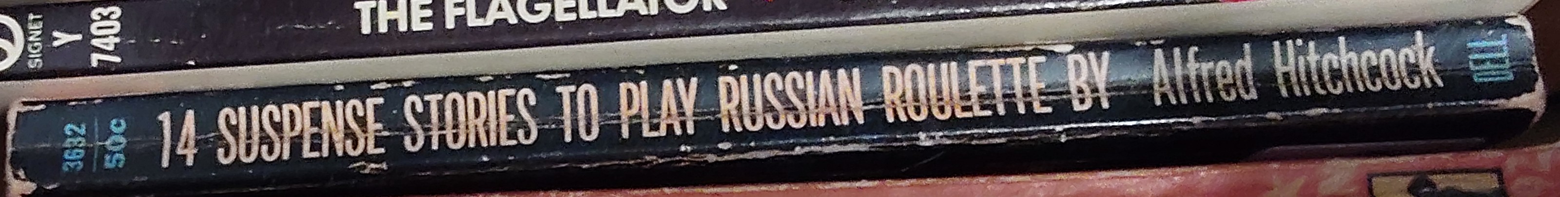 Alfred Hitchcock's  14 SUSPENSE STORIES TO PLAY RUSSIAN ROULETTE BY spine of book image