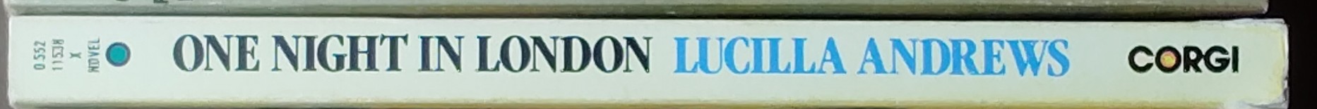 Lucilla Andrews  ONE NIGHT IN LONDON spine of book image
