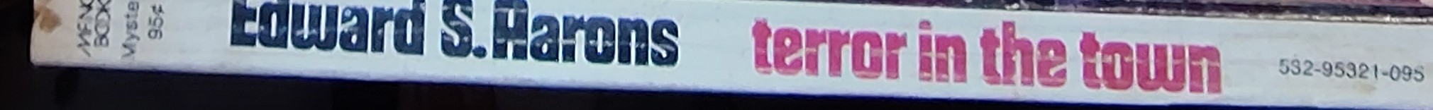 Edward S. Aarons  TERROR IN THE TOWN spine of book image