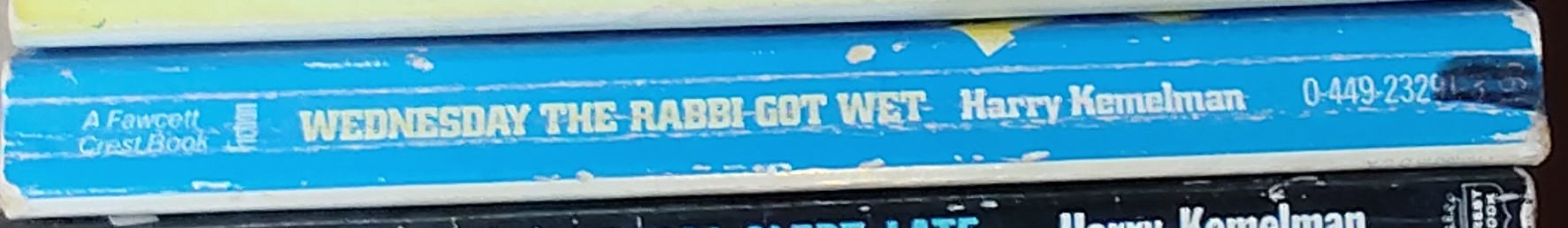 Harry Kemelman  WEDNESDAY THE RABBI GOT WET spine of book image
