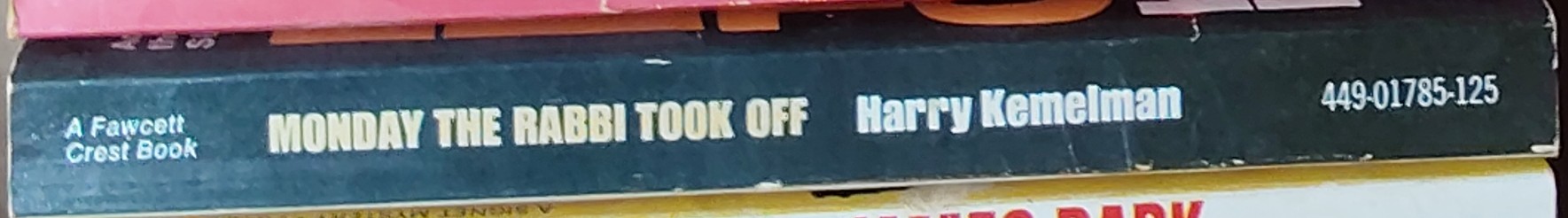 Harry Kemelman  MONDAY THE RABBI TALK OFF spine of book image