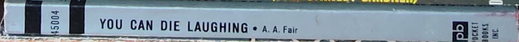 A.A. Fair  YOU CAN DIE LAUGHING spine of book image