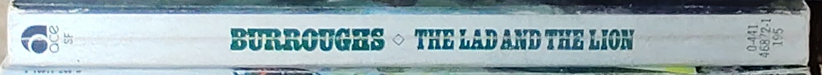 Edgar Rice Burroughs  THE LAD AND THE LION spine of book image