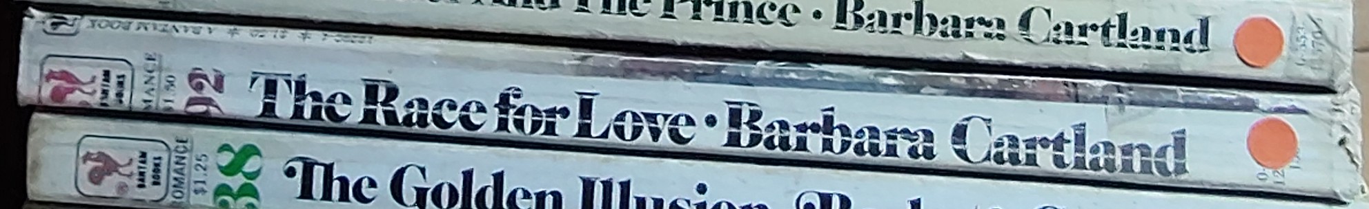Barbara Cartland  THE RACE FOR LOVE spine of book image