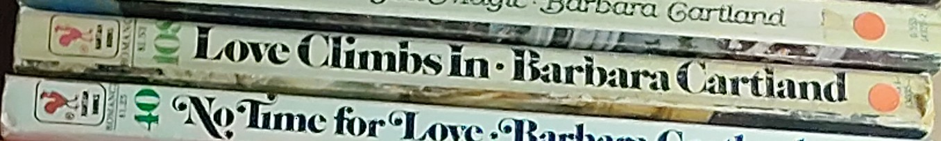 Barbara Cartland  LOVE CLIMBS IN spine of book image