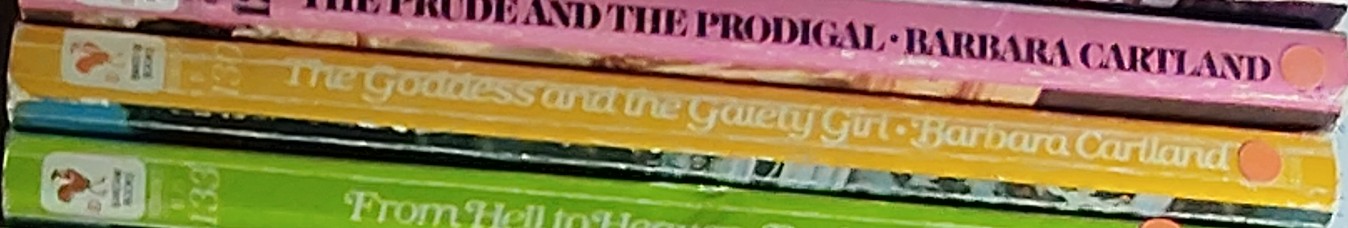 Barbara Cartland  THE GODDESS AND THE GAIETY GIRL spine of book image
