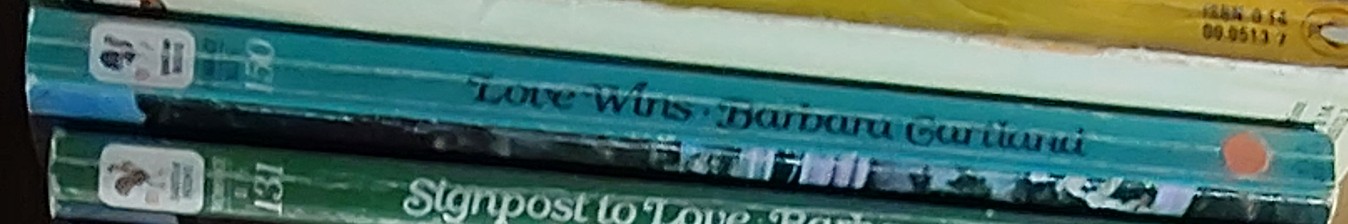 Barbara Cartland  LOVE WINS spine of book image