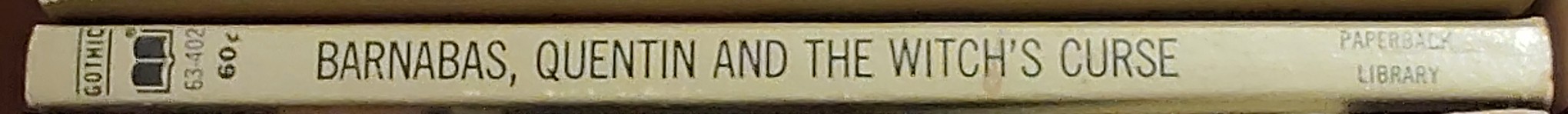 Marilyn Ross  BARNABAS, QUENTIN AND THE WITCH'S CURSE spine of book image