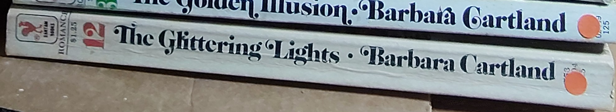 Barbara Cartland  THE GLITTERING LIGHTS spine of book image