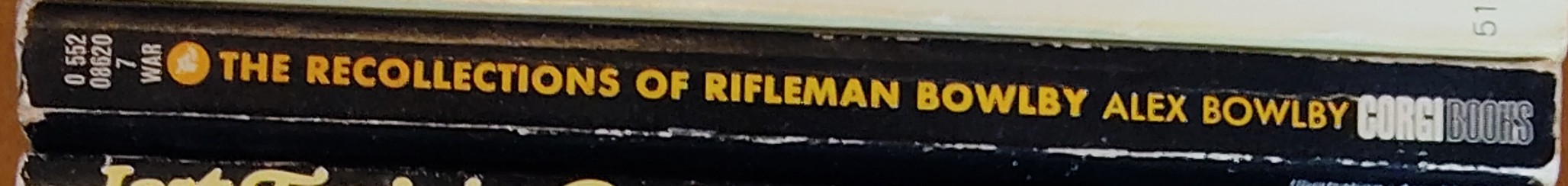 Alex Bowlby  THE RECOLLECTION OF RIFLEMAN BOWLBY. Italy 1944 spine of book image