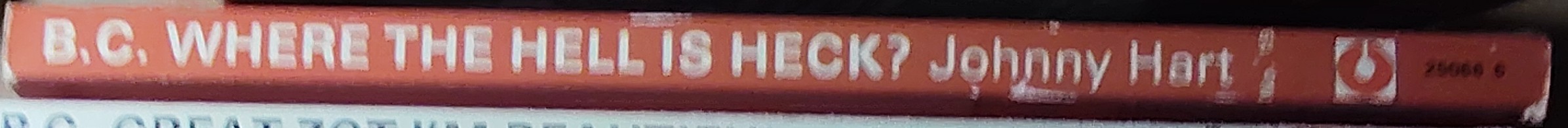 Johnny Hart  B.C. WHERE THE HELL IS HECK? spine of book image