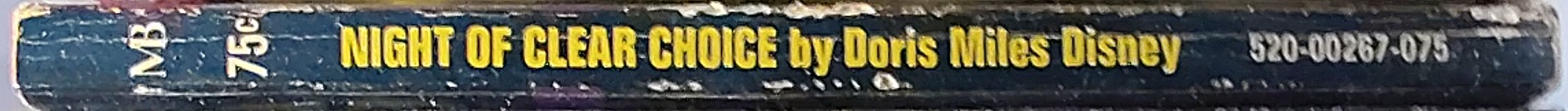 Doris Miles Disney  NIGHT OF CLEAR CHOICE spine of book image