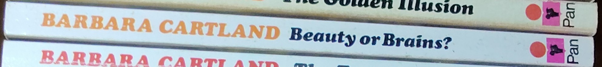Barbara Cartland  BEAUTY OR BRAINS? spine of book image