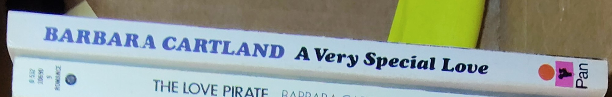 Barbara Cartland  A VERY SPECIAL LOVE spine of book image