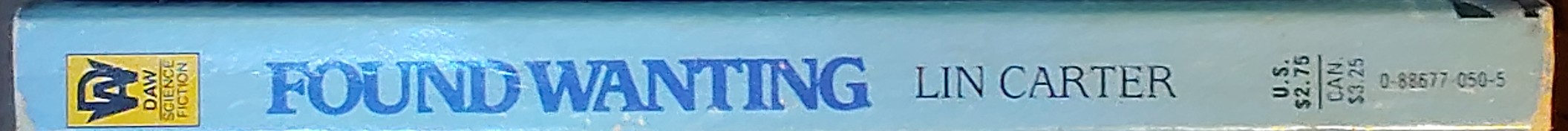 Lin Carter  FOUND WANTING spine of book image