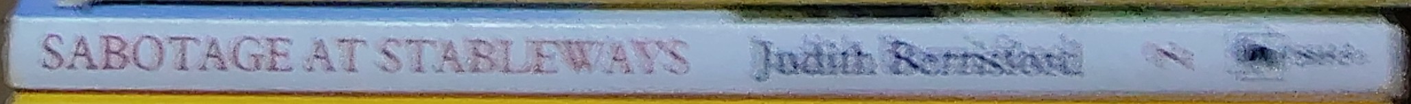 Judith M. Berrisford  SABOTAGE AT STABLEWAYS spine of book image