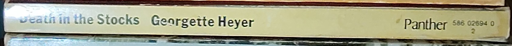 Georgette Heyer  DEATH IN THE STOCKS spine of book image