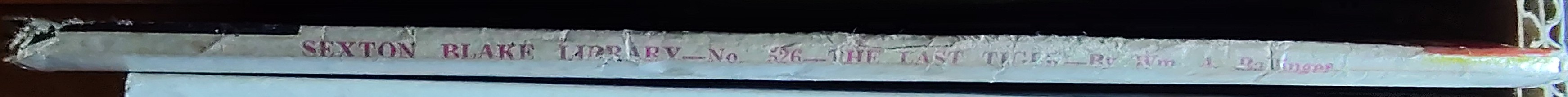 W.A. Ballinger  THE LAST TIGER (Sexton Blake) spine of book image