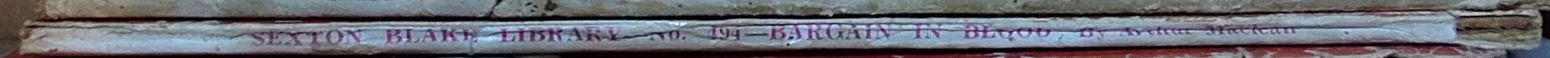 Arthur Maclean  BARGAIN IN BLOOD (Sexton Blake) spine of book image