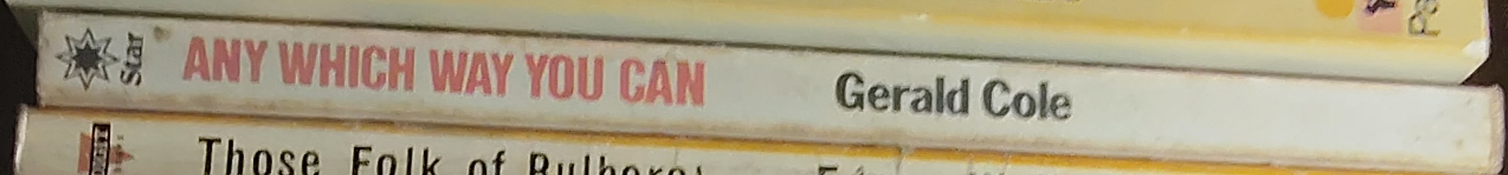 Gerald Cole  ANY WHICH WAY YOU CAN (Clint Eastwood) spine of book image