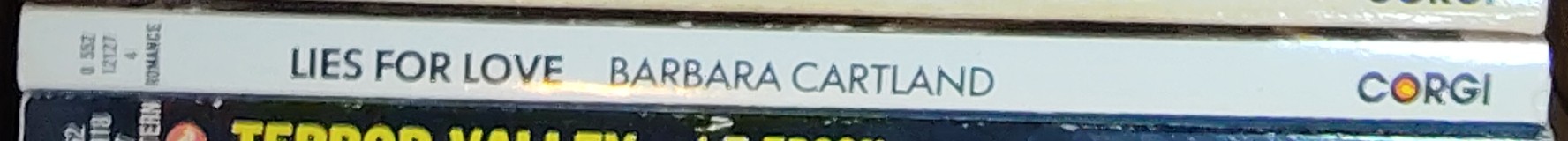 Barbara Cartland  LIES FOR LOVE spine of book image