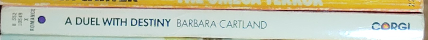 Barbara Cartland  A DUEL WITH DESTINY spine of book image