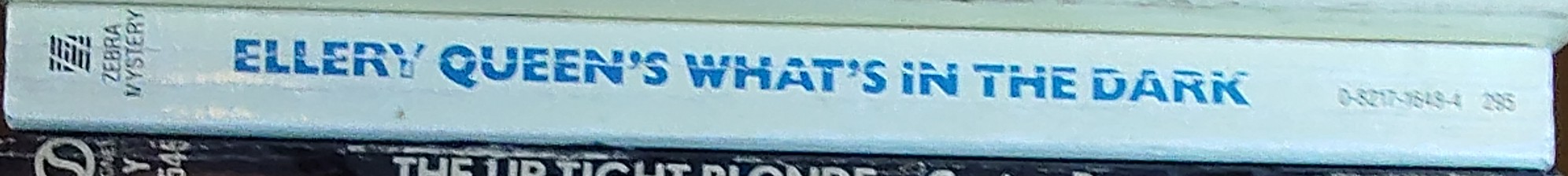 Ellery Queen  WHAT'S IN THE DARK spine of book image