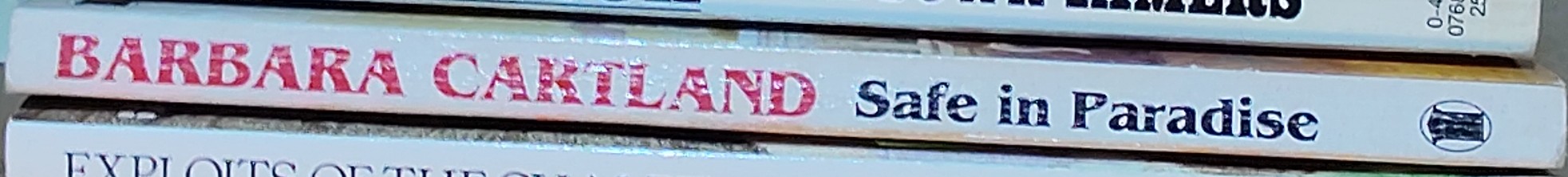 Barbara Cartland  SAFE IN PARADISE spine of book image