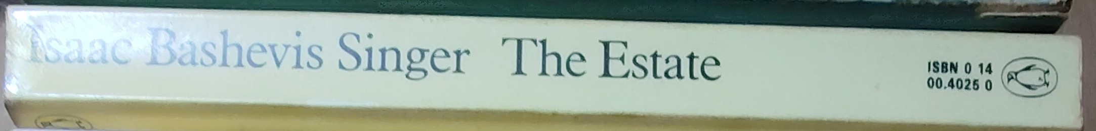 Isaac Bashevis Singer  THE ESTATE spine of book image