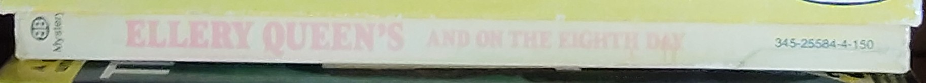 Ellery Queen  AND ON THE EIGHTH DAY spine of book image