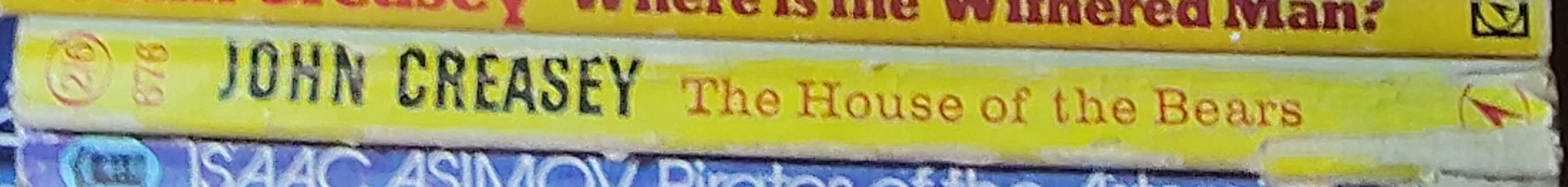 John Creasey  THE HOUSE OF THE BEARS (Doctor Palfrey) spine of book image